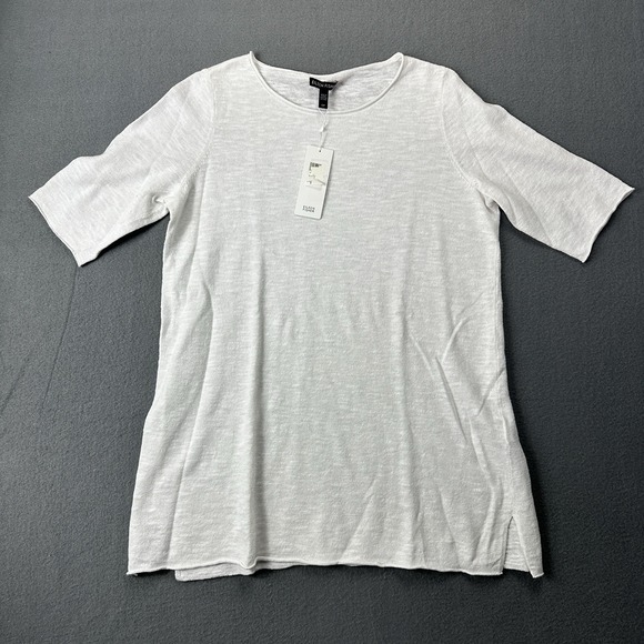 Eileen Fisher Tops - New Eileen Fisher Women Organic Linen and Cotton Blouse Shirt Short Sleeve Small